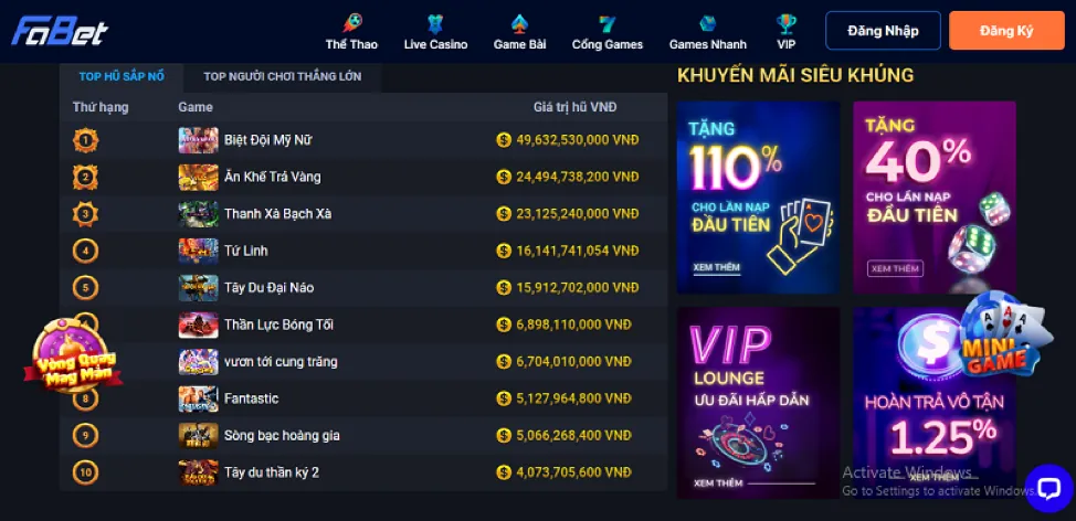 Các chương trình khuyến mãi tại vip678 win